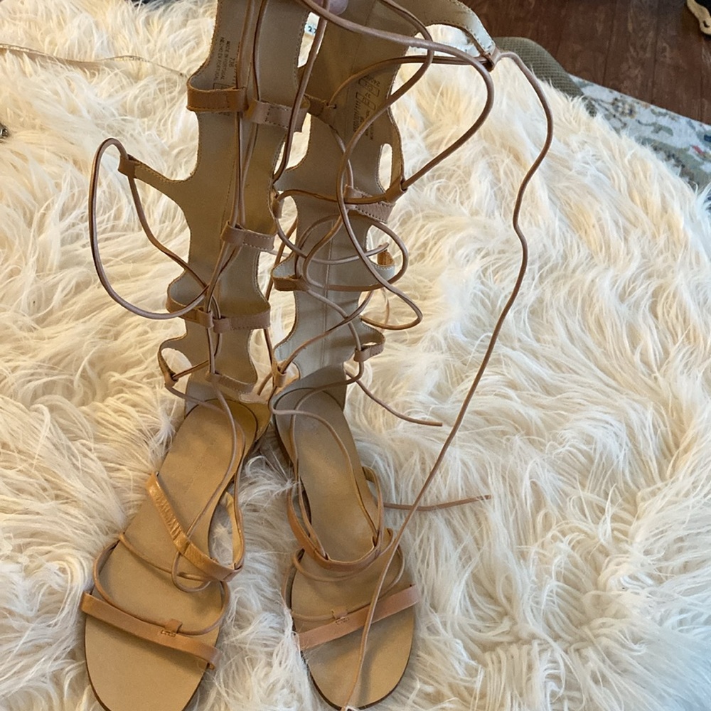 Zara Basic Collection Gladiators Leather High Str… - image 1